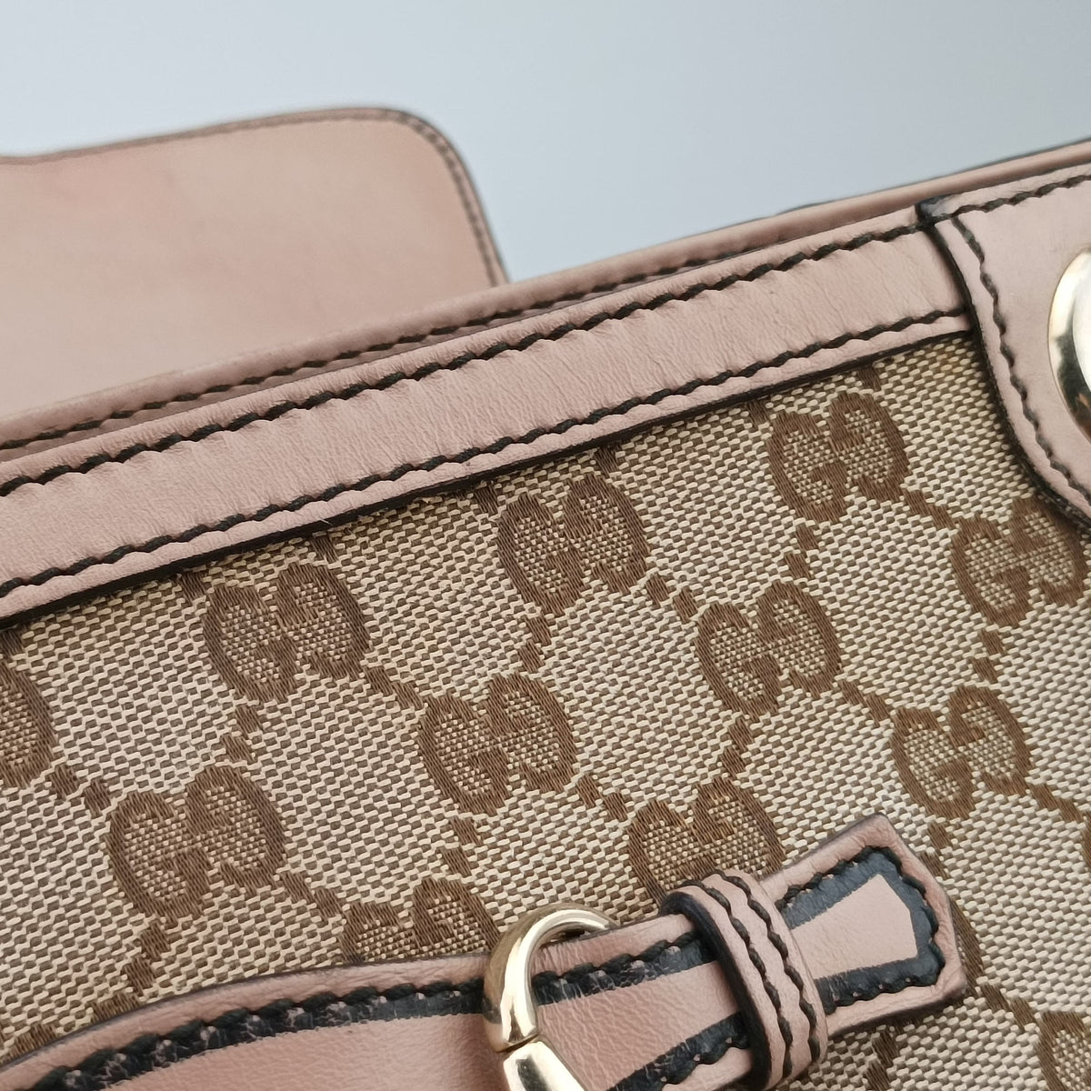Secondhand Gucci Emily Brown×Pink canvas×leather 295403 shoulderbag | stylenewstar