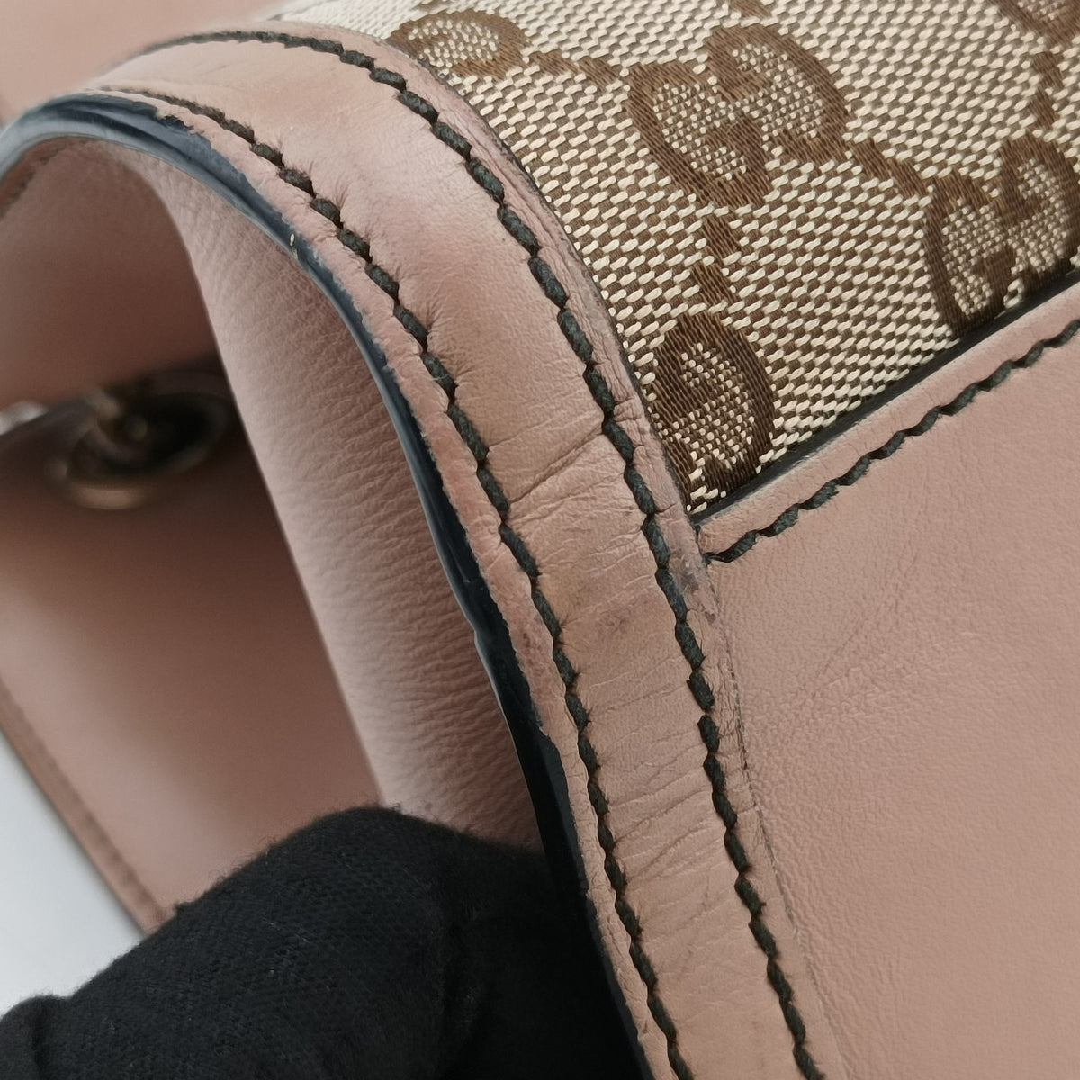 Secondhand Gucci Emily Brown×Pink canvas×leather 295403 shoulderbag | stylenewstar