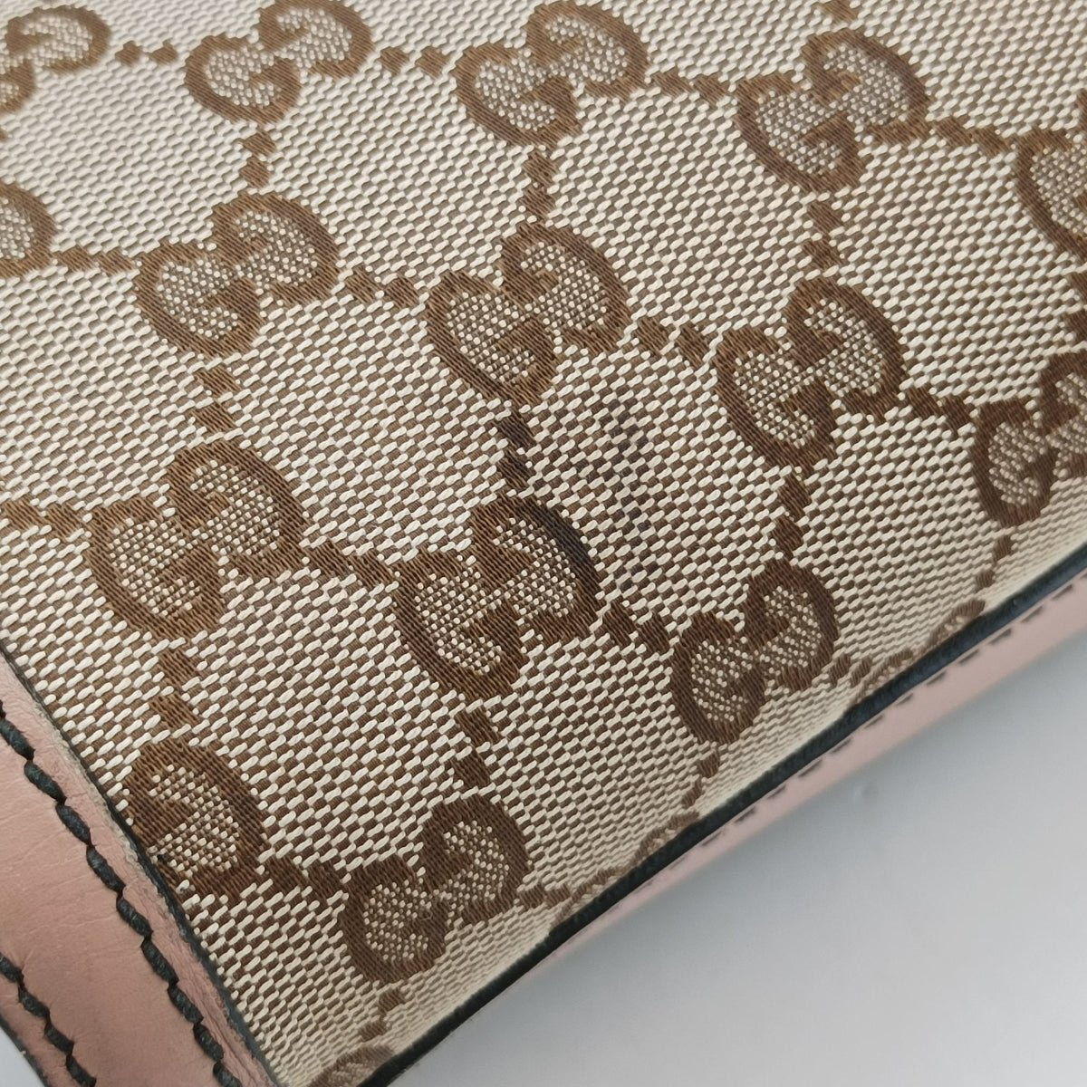 Secondhand Gucci Emily Brown×Pink canvas×leather 295403 shoulderbag | stylenewstar