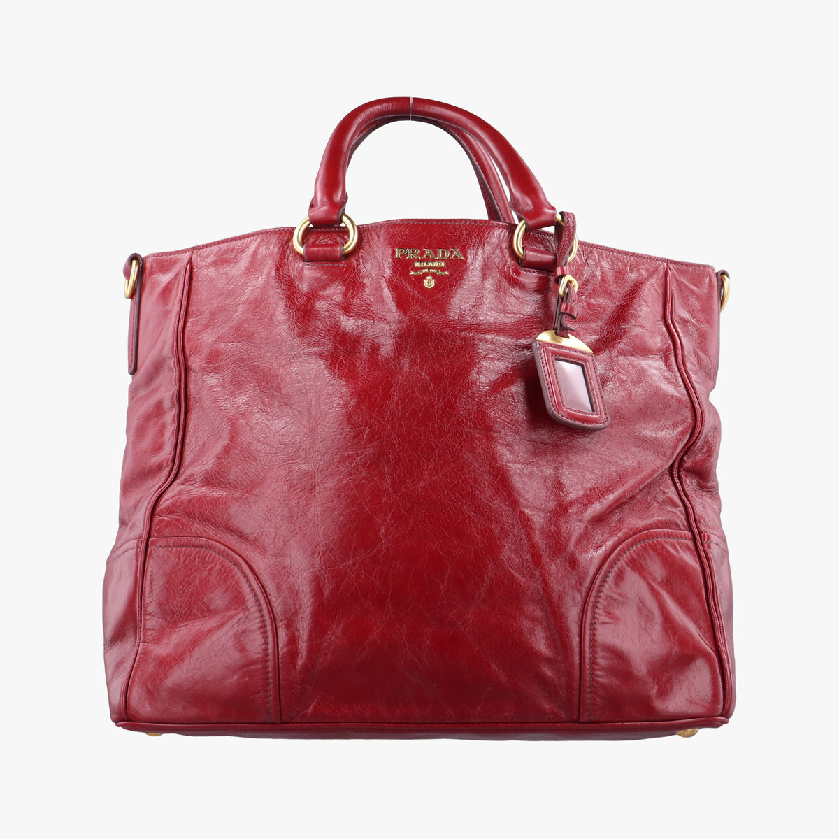 Secondhand Prada Vitello Shine Shopping Peonia Red Leather BN2324 handbag | stylenewstar
