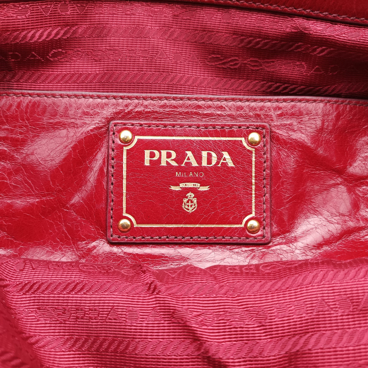Secondhand Prada Vitello Shine Shopping Peonia Red Leather BN2324 handbag | stylenewstar