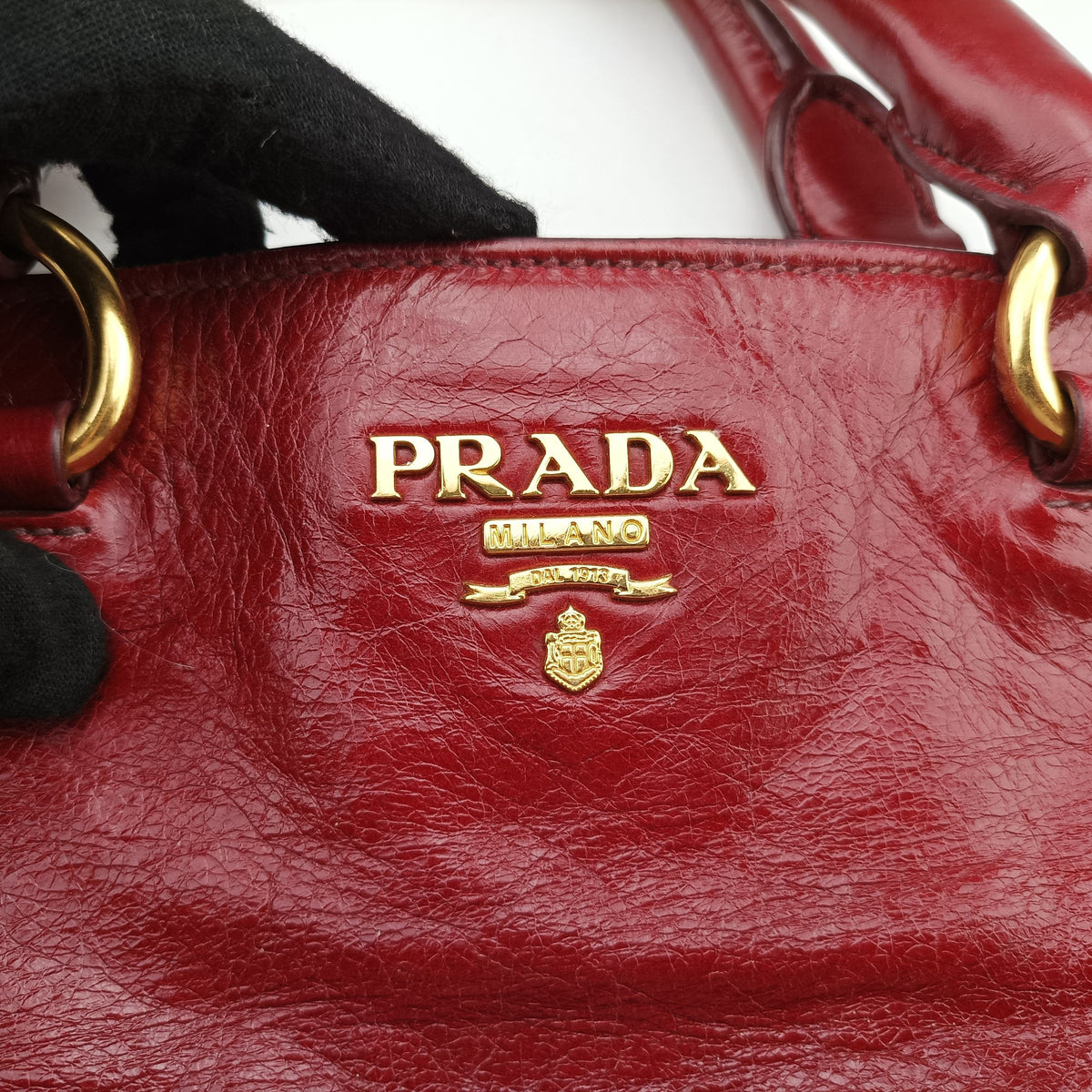 Secondhand Prada Vitello Shine Shopping Peonia Red Leather BN2324 handbag | stylenewstar