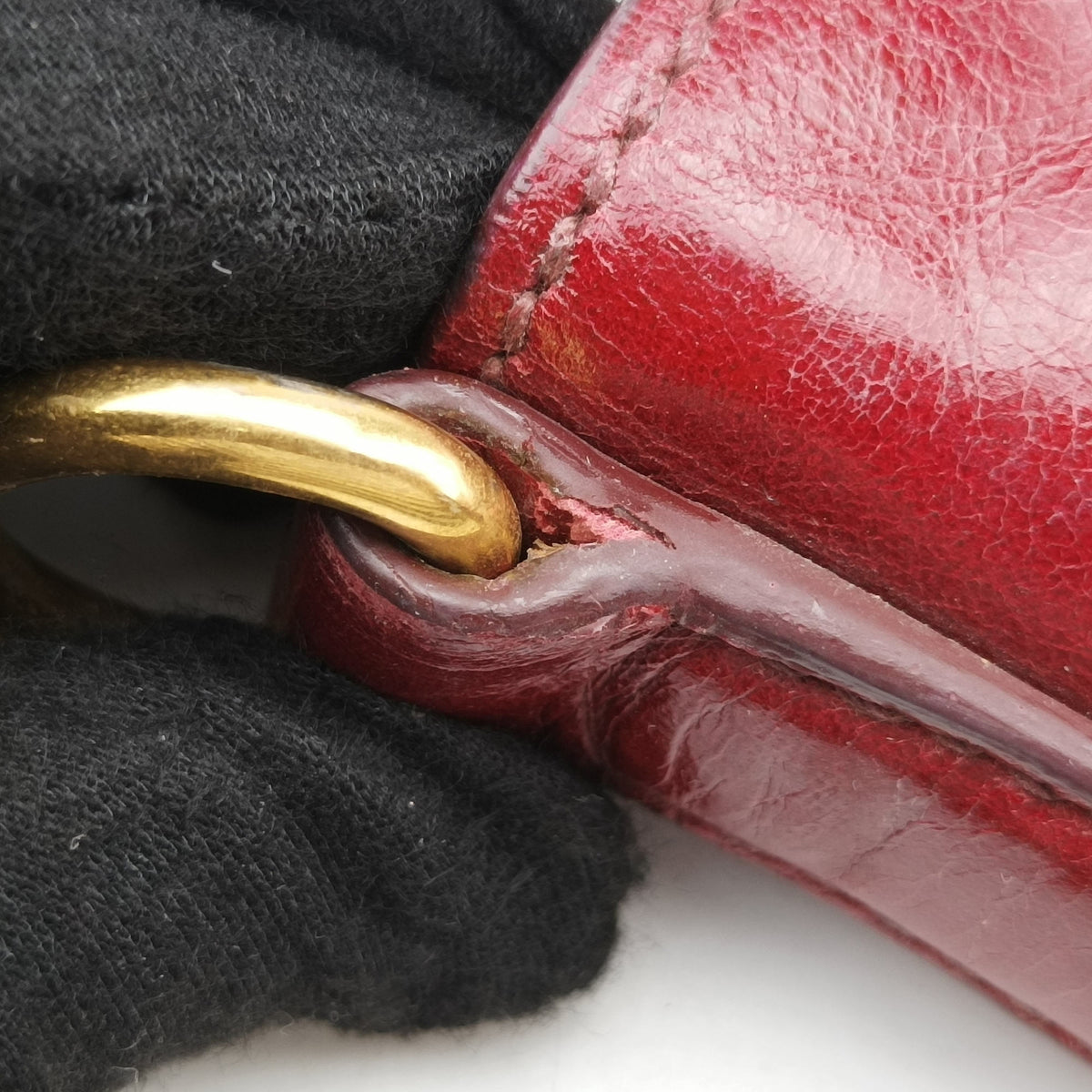 Secondhand Prada Vitello Shine Shopping Peonia Red Leather BN2324 handbag | stylenewstar