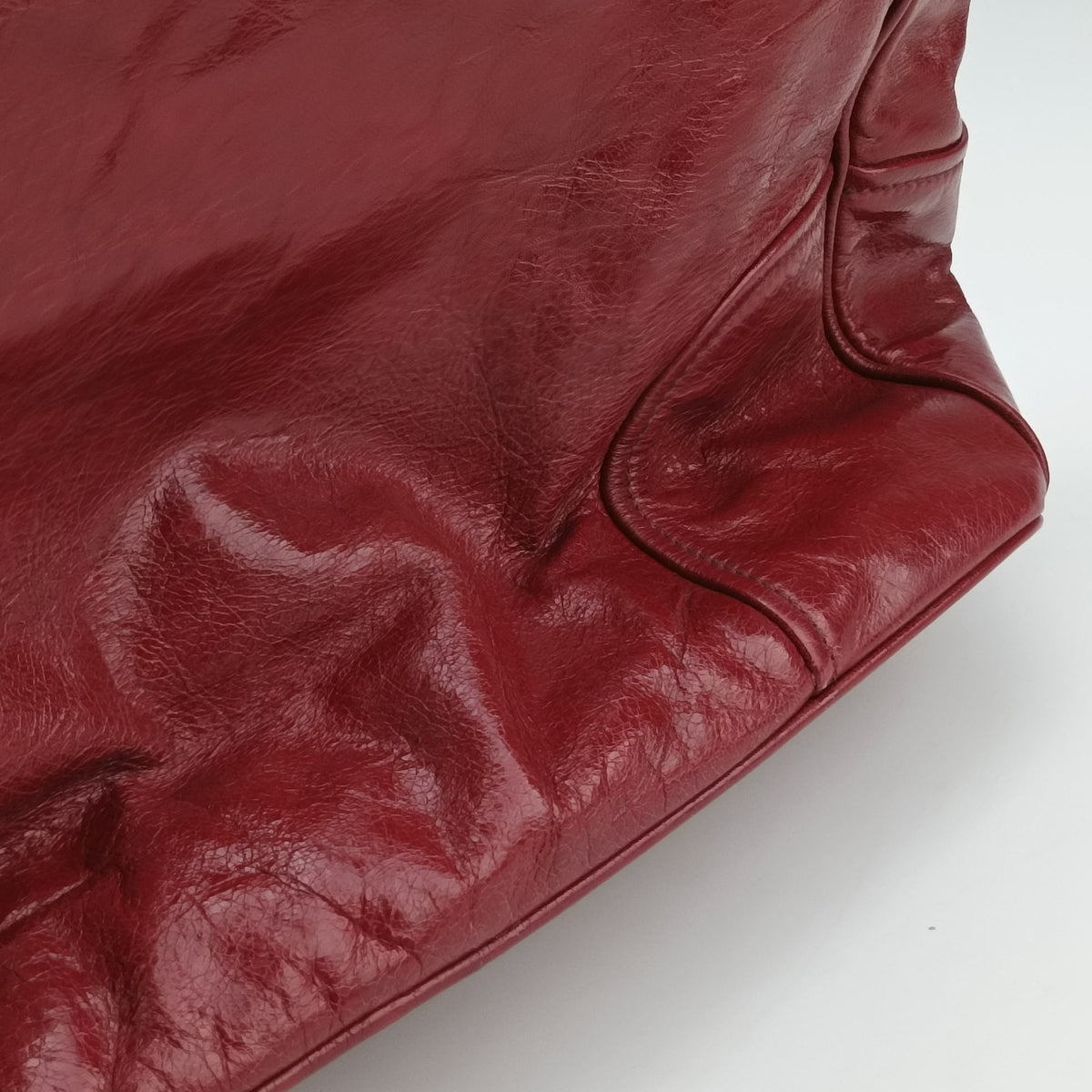 Pre-owned Prada Vitello Shine Shopping Peonia Red Leather BN2324 handbag | stylenewstar