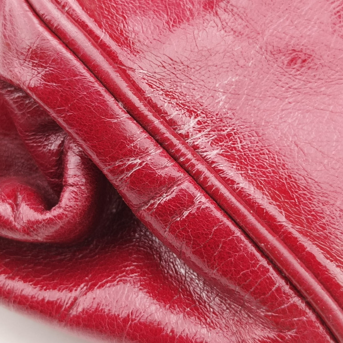 Pre-owned Prada Vitello Shine Shopping Peonia Red Leather BN2324 handbag | stylenewstar