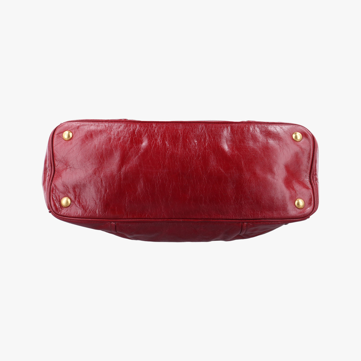 Pre-owned Prada Vitello Shine Shopping Peonia Red Leather BN2324 handbag | stylenewstar
