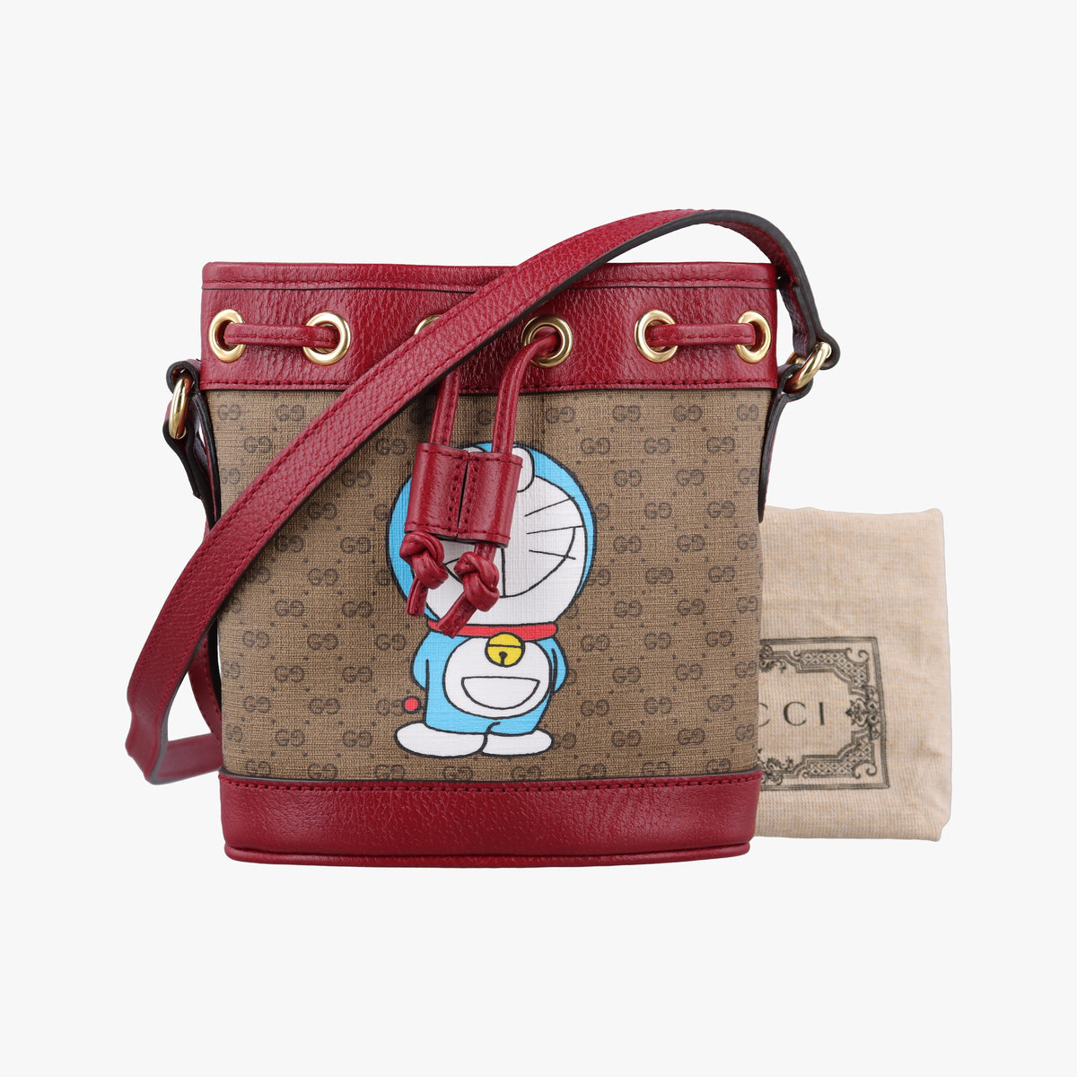 Vintage Gucci Doraemon collaboration Beige×Bordeaux PVC coated canvas×leather 647801 shoulderbag | stylenewstar