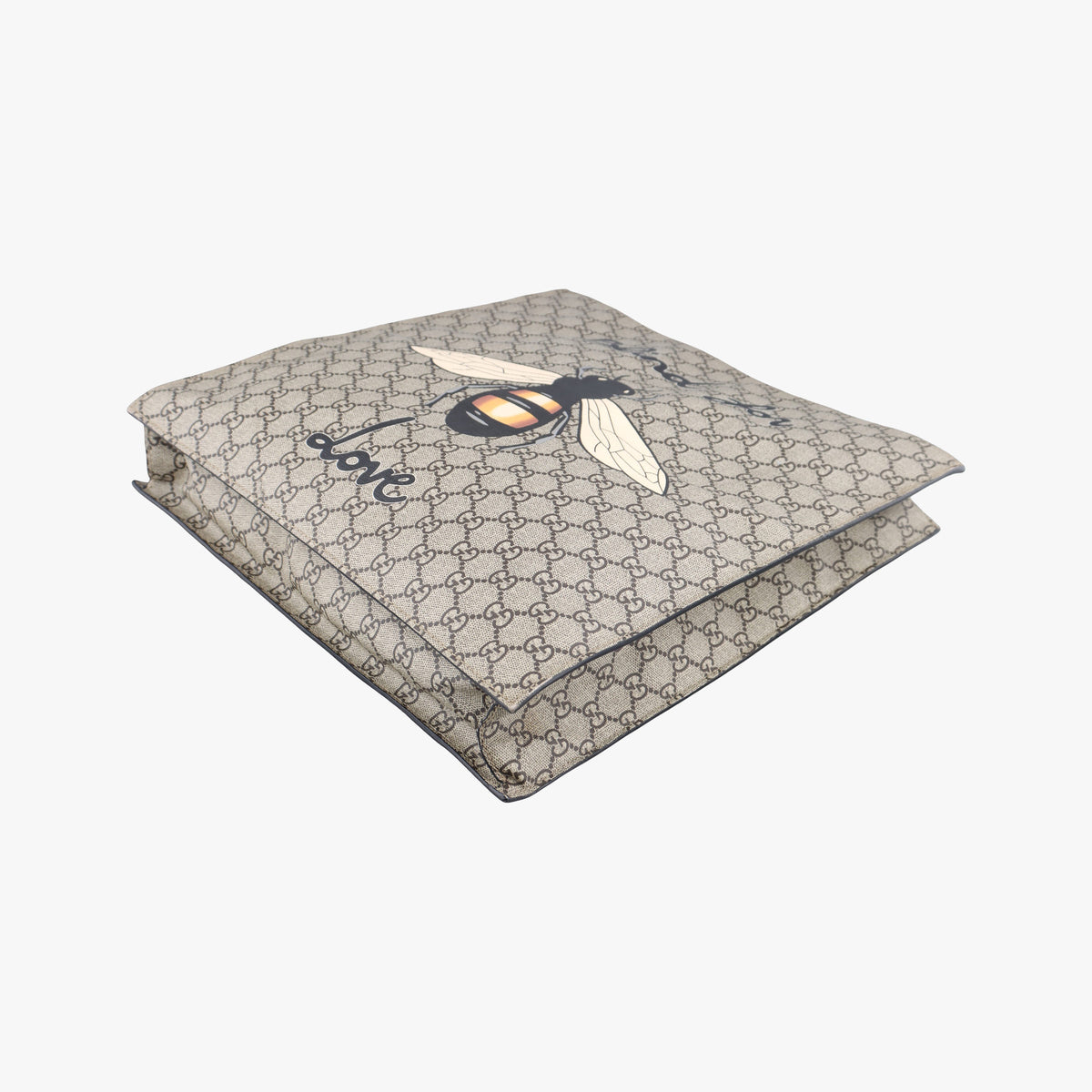 Secondhand Gucci GG Supreme Bee beige×black PVC coated canvas×Leather 450950 shoulderbag | stylenewstar