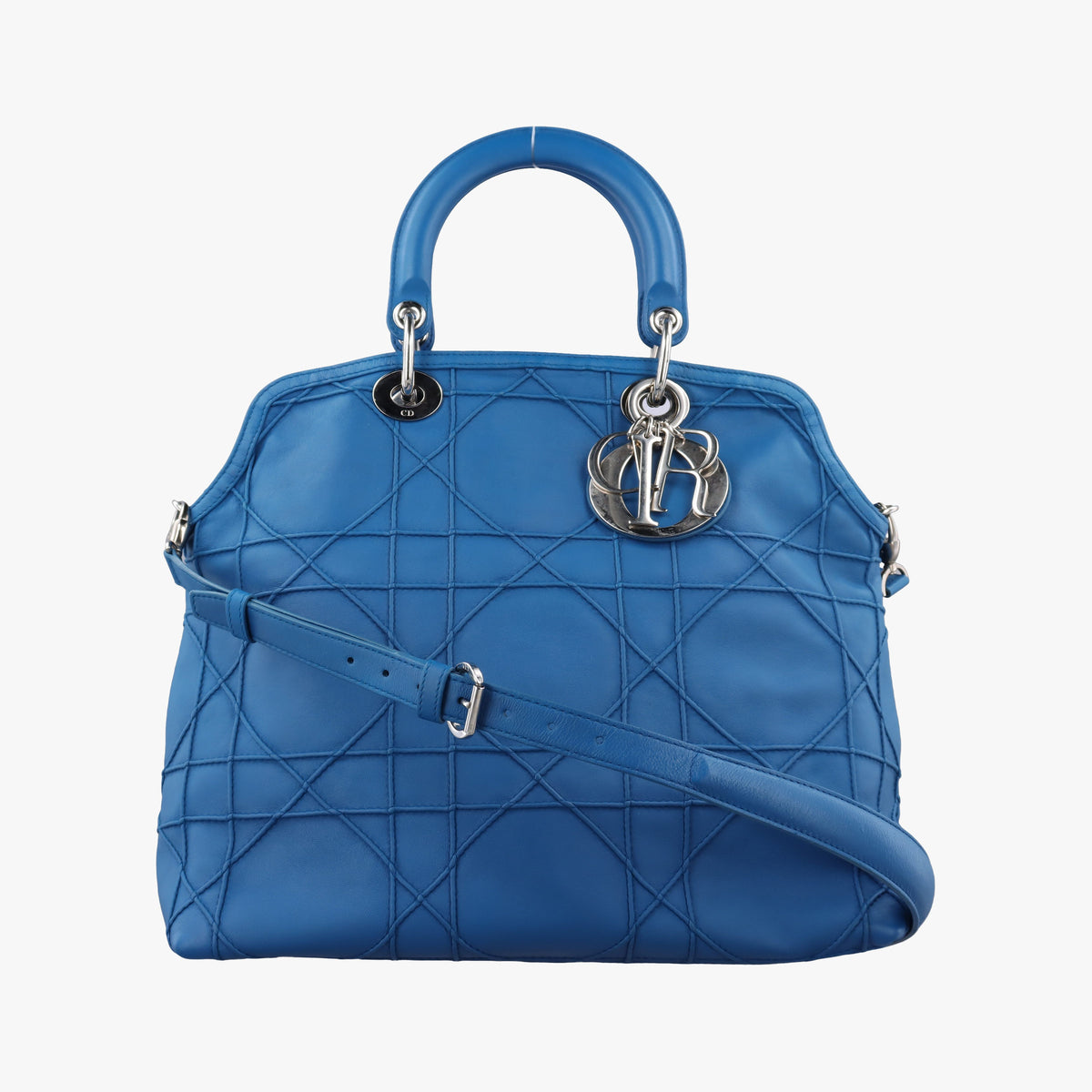 Pre-owned Christian Dior Granville Blue lambskin  shoulderbag | stylenewstar