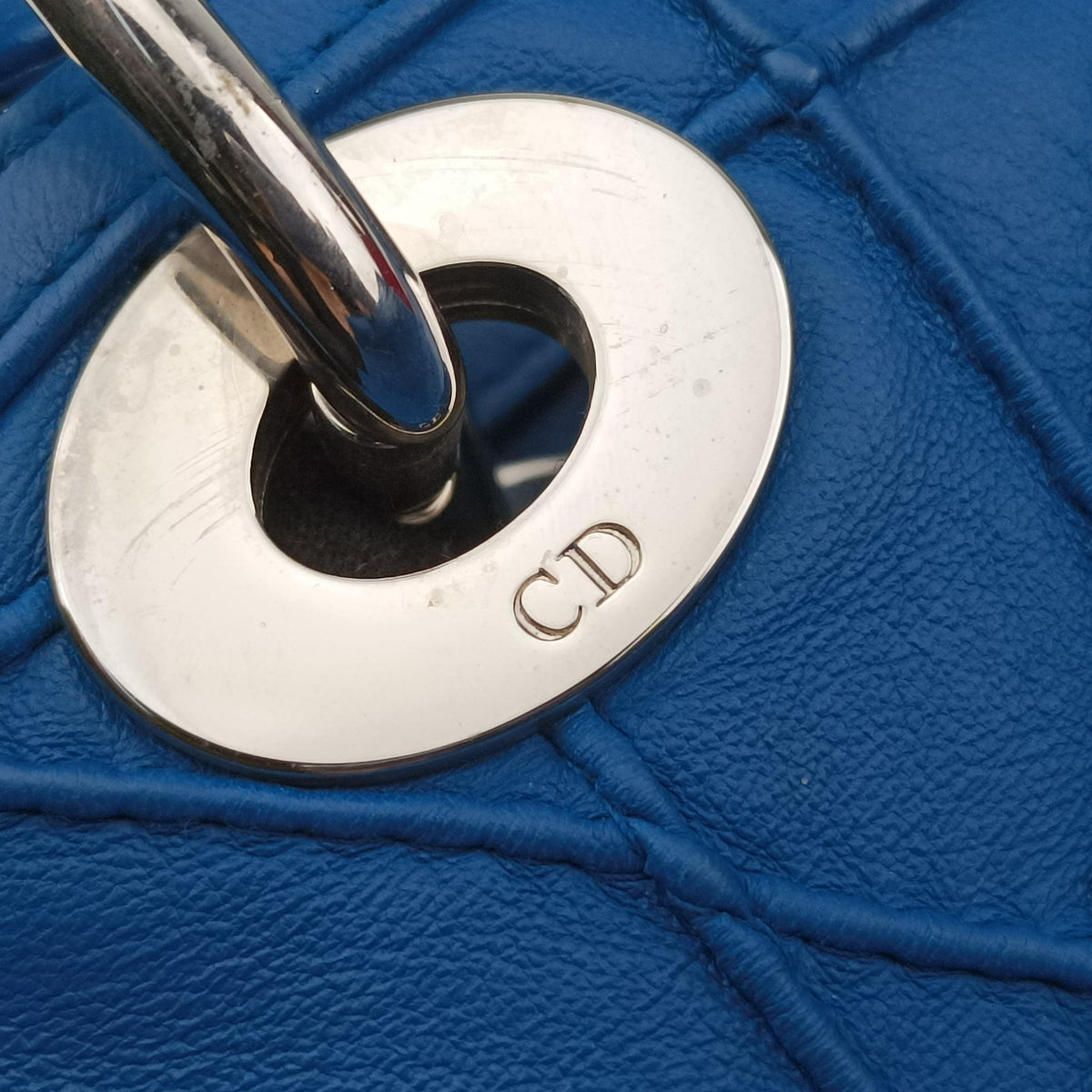 Pre-owned Christian Dior Granville Blue lambskin  shoulderbag | stylenewstar