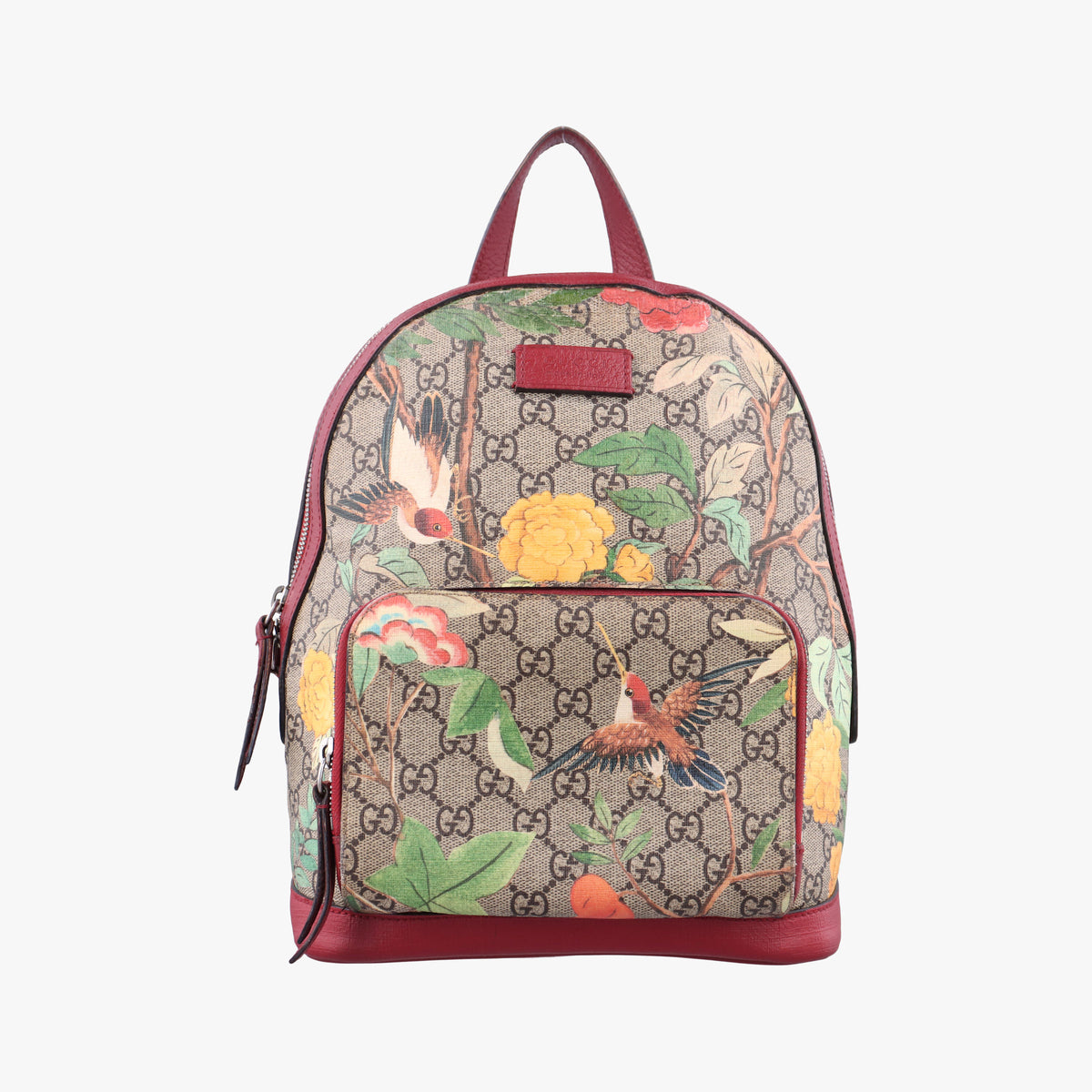 Pre-owned Gucci GG Supreme Tian Beige×multicolor PVC coated canvas×Leather 427042 backpack/rucksack | stylenewstar