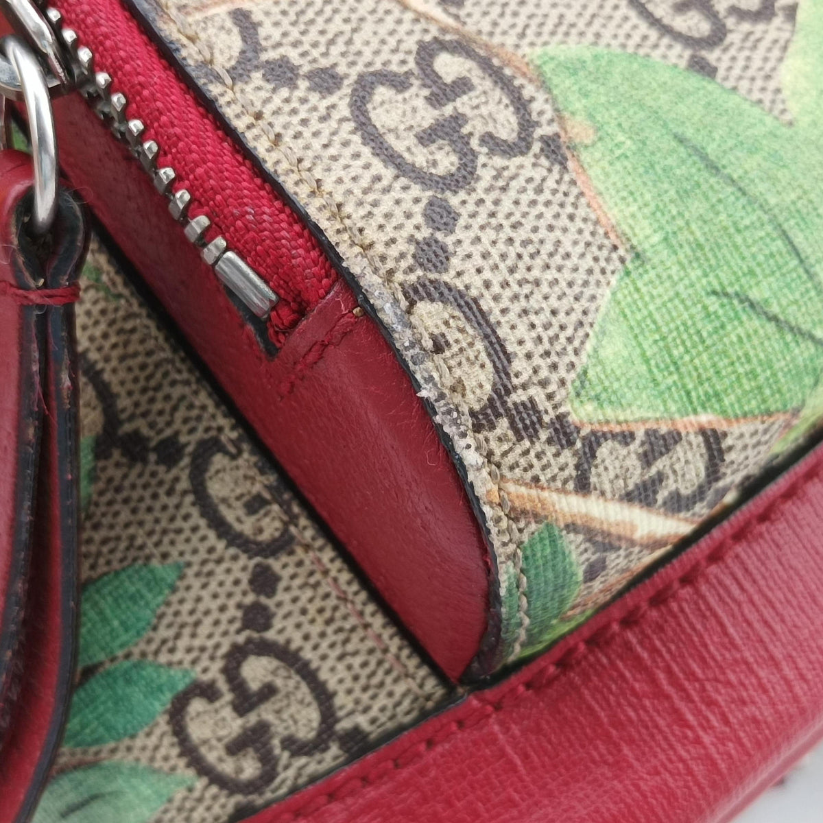 Pre-owned Gucci GG Supreme Tian Beige×multicolor PVC coated canvas×Leather 427042 backpack/rucksack | stylenewstar