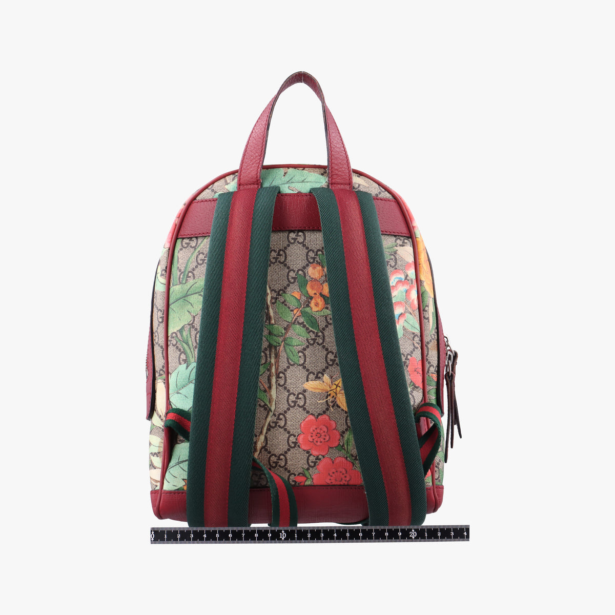 Pre-owned Gucci GG Supreme Tian Beige×multicolor PVC coated canvas×Leather 427042 backpack/rucksack | stylenewstar
