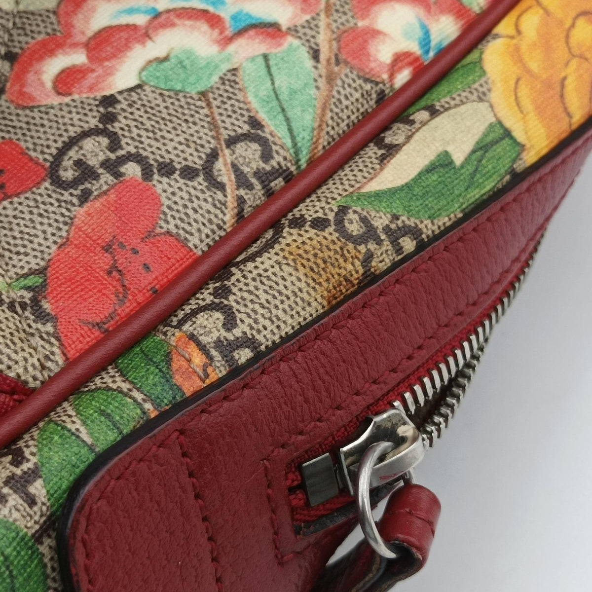 Pre-owned Gucci GG Supreme Tian Beige×multicolor PVC coated canvas×Leather 427042 backpack/rucksack | stylenewstar