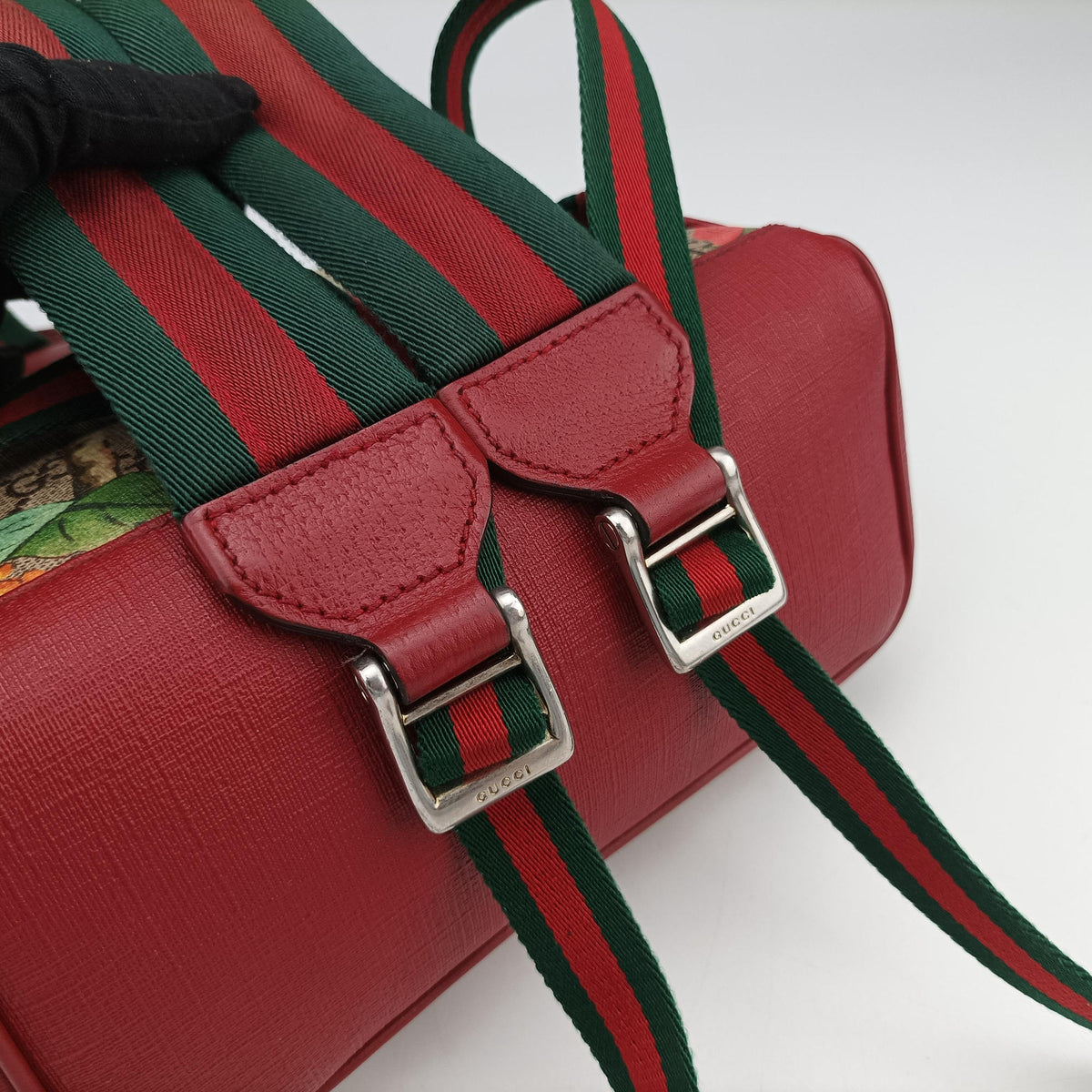 Pre-owned Gucci GG Supreme Tian Beige×multicolor PVC coated canvas×Leather 427042 backpack/rucksack | stylenewstar