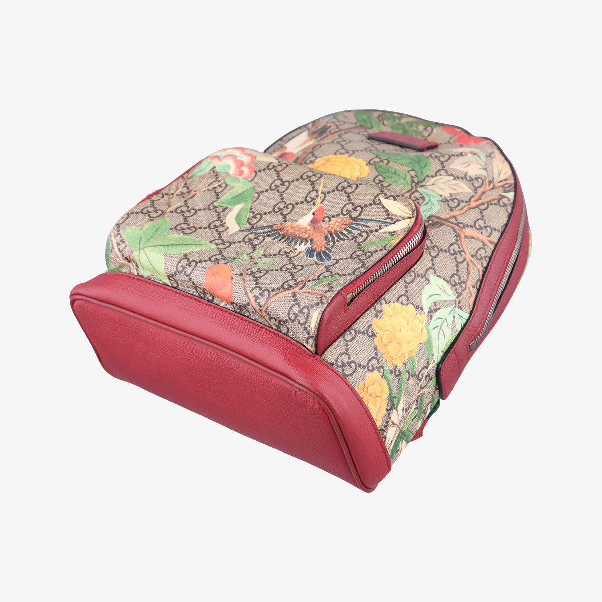Pre-owned Gucci GG Supreme Tian Beige×multicolor PVC coated canvas×Leather 427042 backpack/rucksack | stylenewstar
