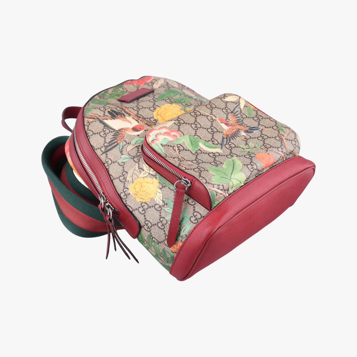 Pre-owned Gucci GG Supreme Tian Beige×multicolor PVC coated canvas×Leather 427042 backpack/rucksack | stylenewstar