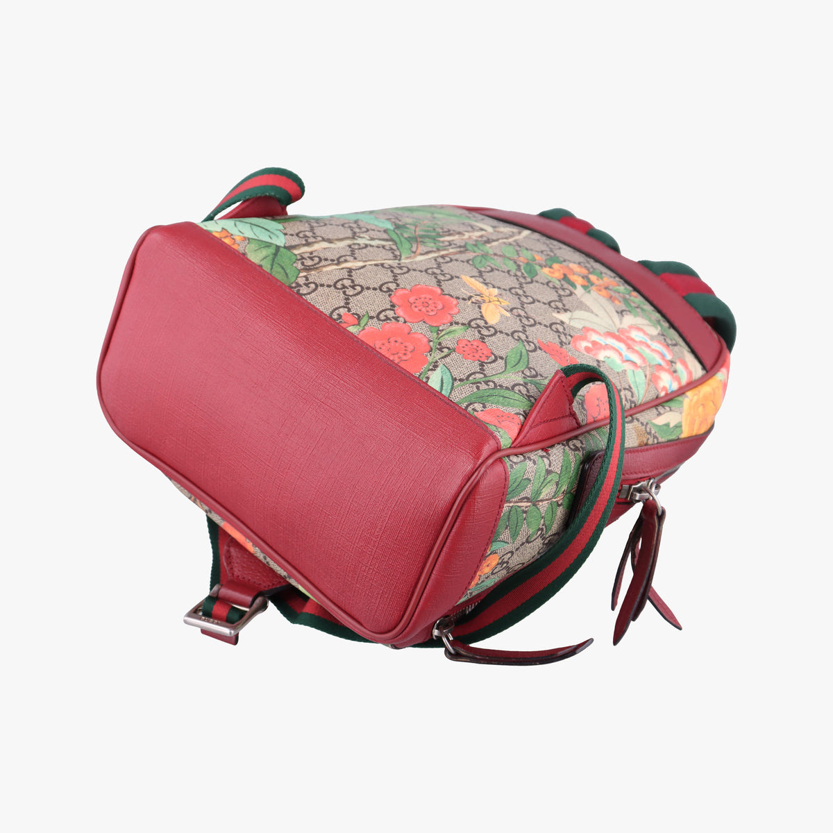 Pre-owned Gucci GG Supreme Tian Beige×multicolor PVC coated canvas×Leather 427042 backpack/rucksack | stylenewstar