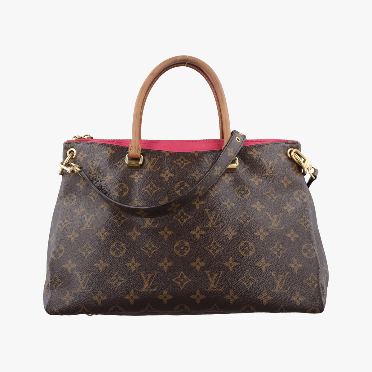 Secondhand Louis Vuitton PALLAS brown×Rose Monogram Canvas×calf leather M41147 shoulderbag | stylenewstar