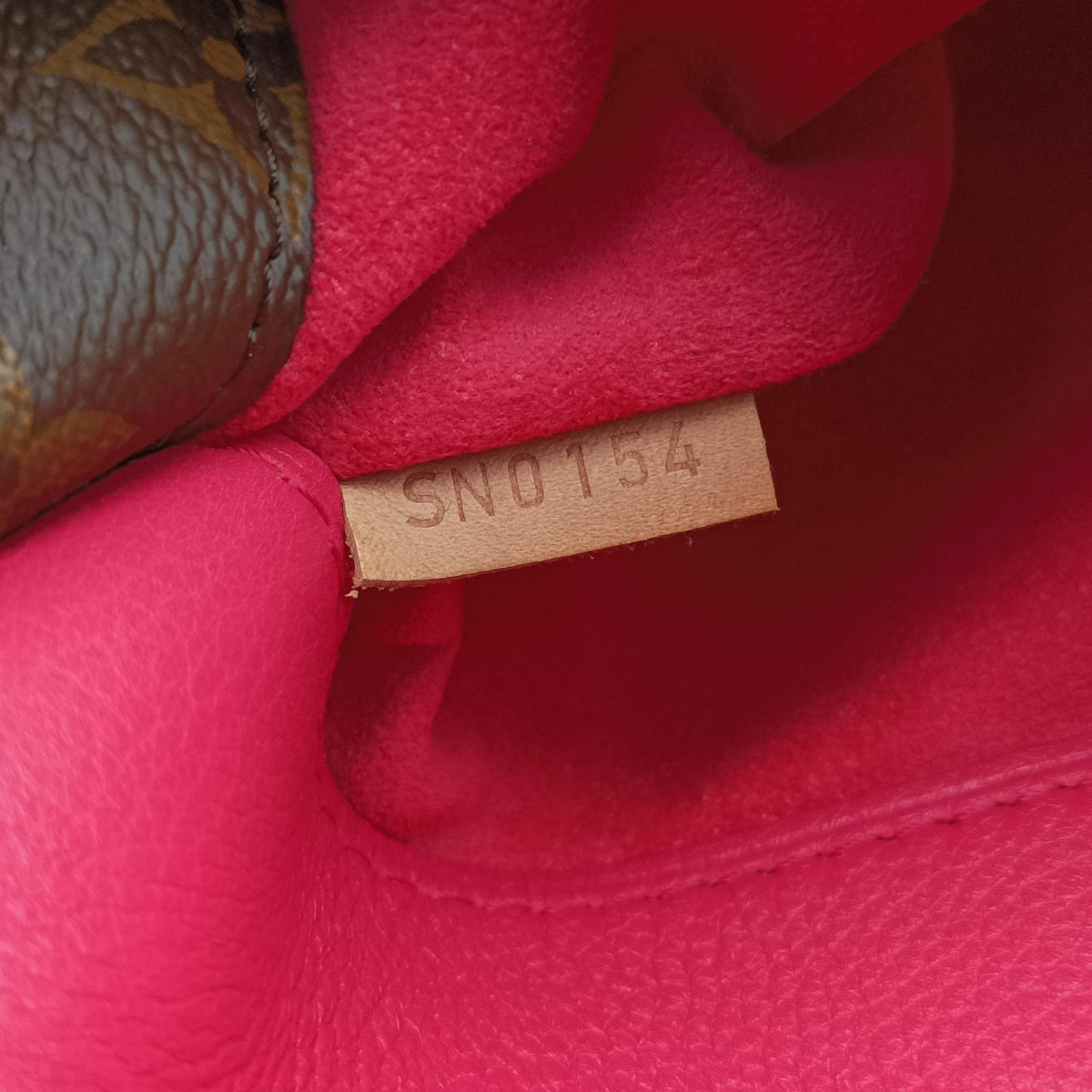 Secondhand Louis Vuitton PALLAS brown×Rose Monogram Canvas×calf leather M41147 shoulderbag | stylenewstar