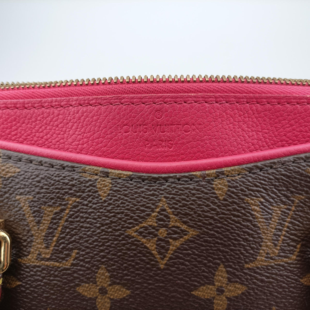 Secondhand Louis Vuitton PALLAS brown×Rose Monogram Canvas×calf leather M41147 shoulderbag | stylenewstar
