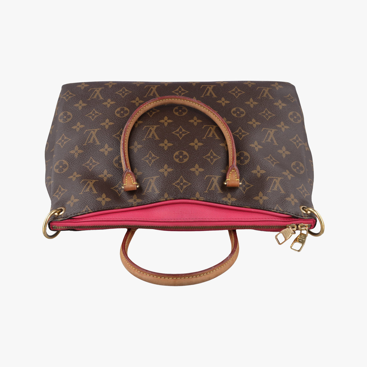 Secondhand Louis Vuitton PALLAS brown×Rose Monogram Canvas×calf leather M41147 shoulderbag | stylenewstar