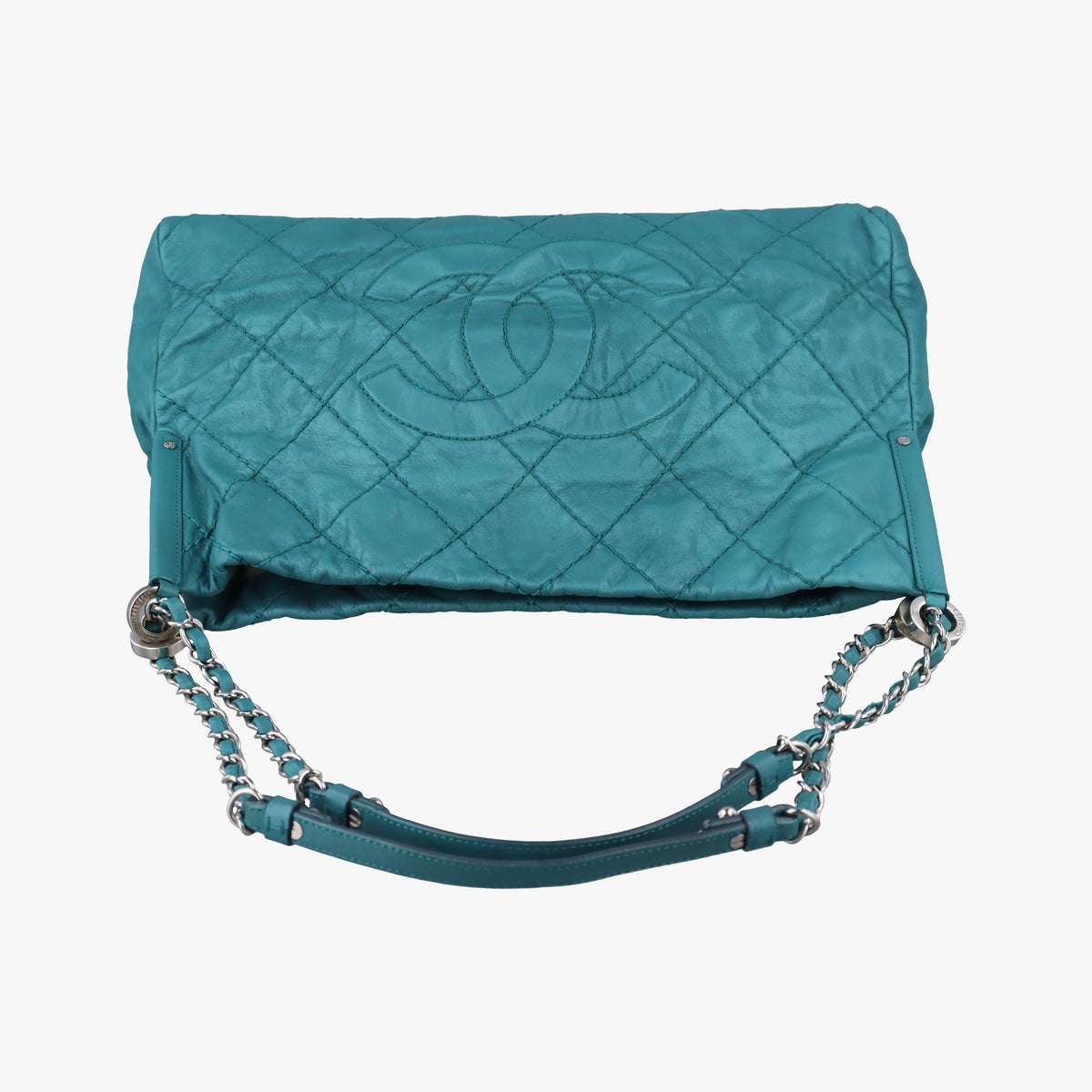 Pre-owned Chanel CC Soft Hobo Matelasse Blue Leather  handbag | stylenewstar