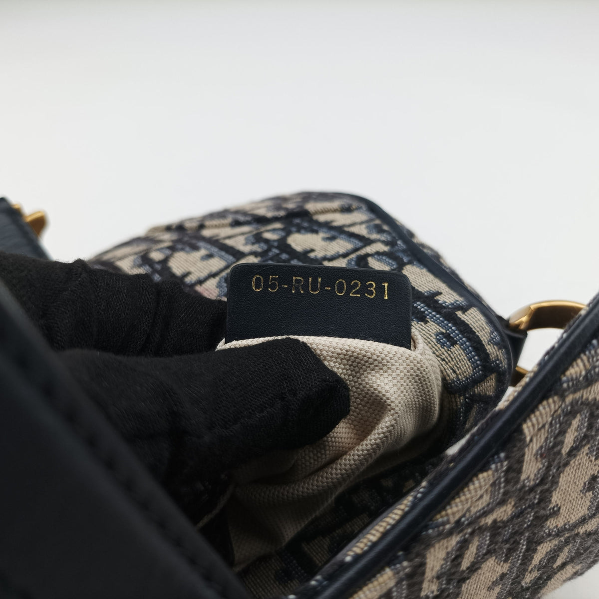Pre-owned Christian Dior Saddle Navy Jacquard × Leather  shoulderbag | stylenewstar