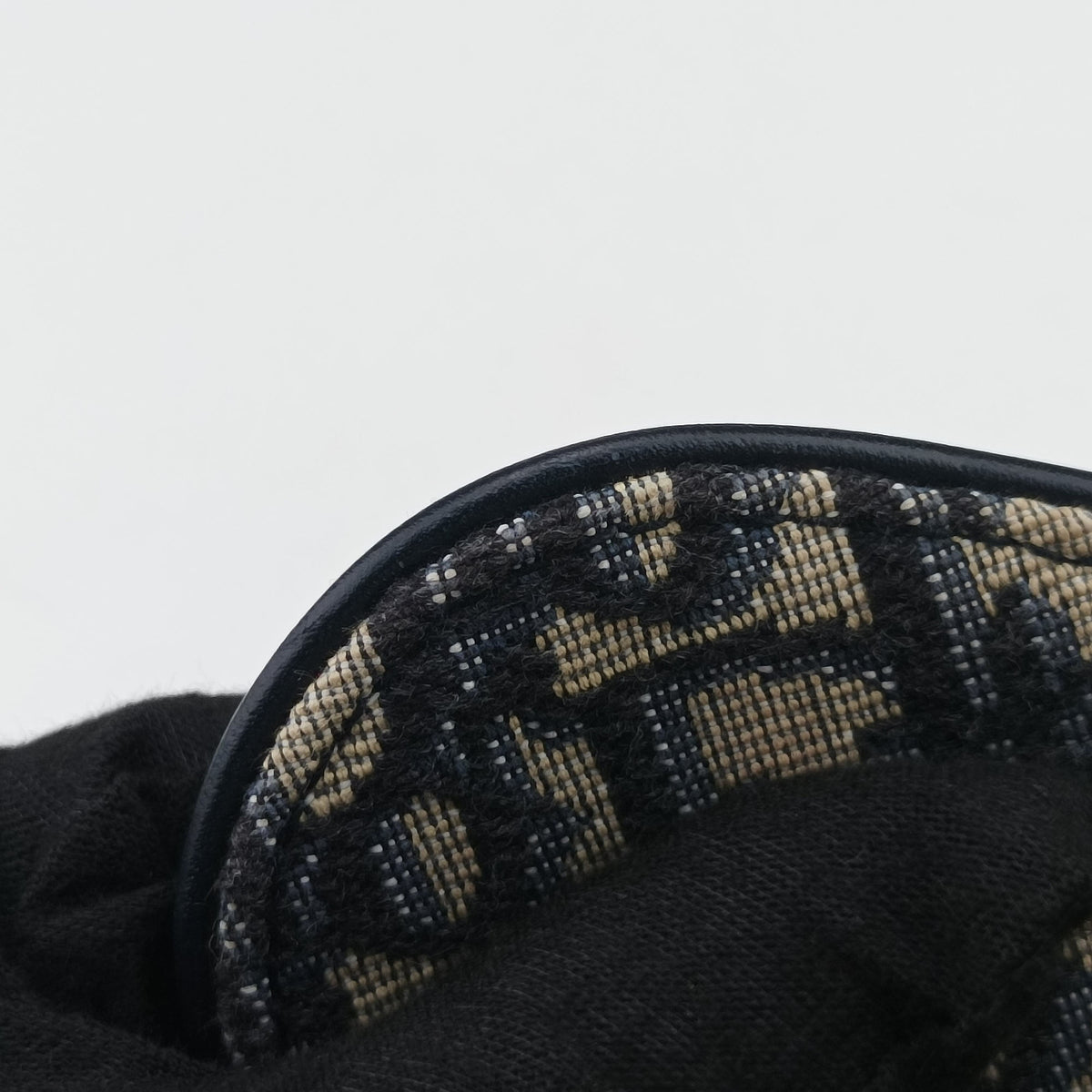 Pre-owned Christian Dior Saddle Navy Jacquard × Leather  shoulderbag | stylenewstar