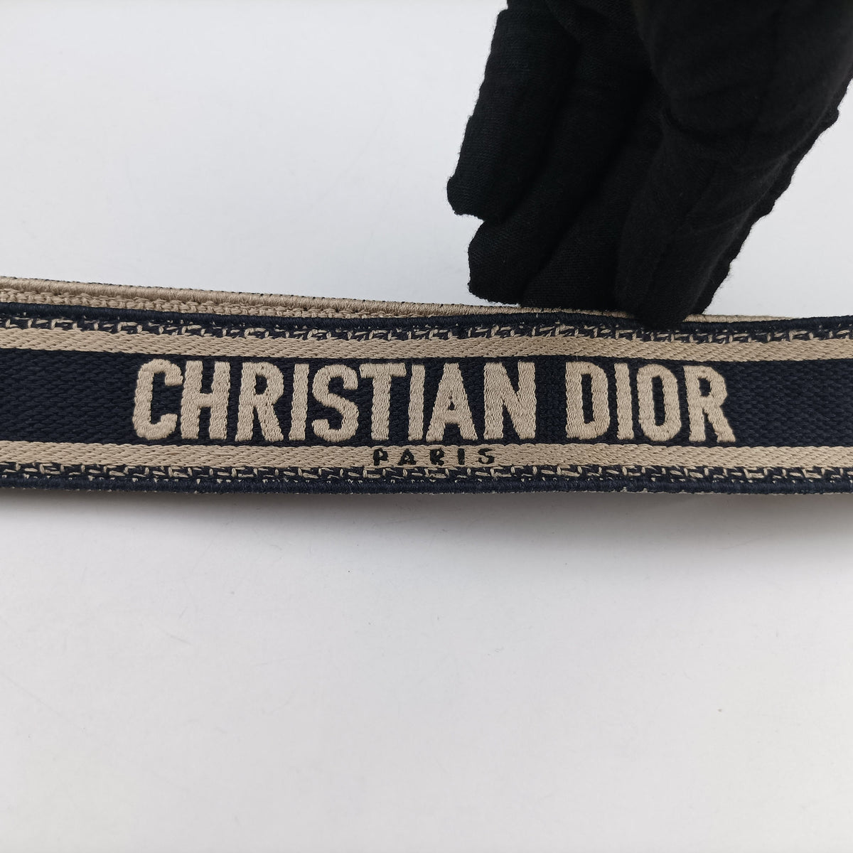 Pre-owned Christian Dior Saddle Navy Jacquard × Leather  shoulderbag | stylenewstar