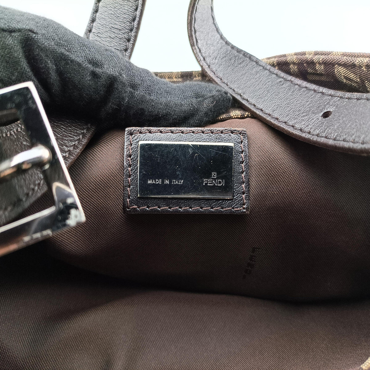 Secondhand Fendi Zucchino Brown Canvas 8BR036 shoulderbag | stylenewstar