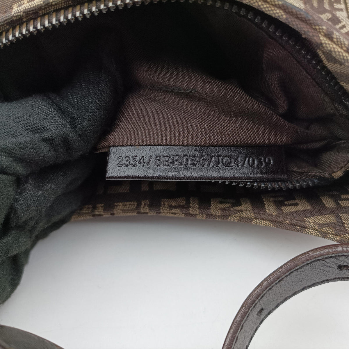 Secondhand Fendi Zucchino Brown Canvas 8BR036 shoulderbag | stylenewstar
