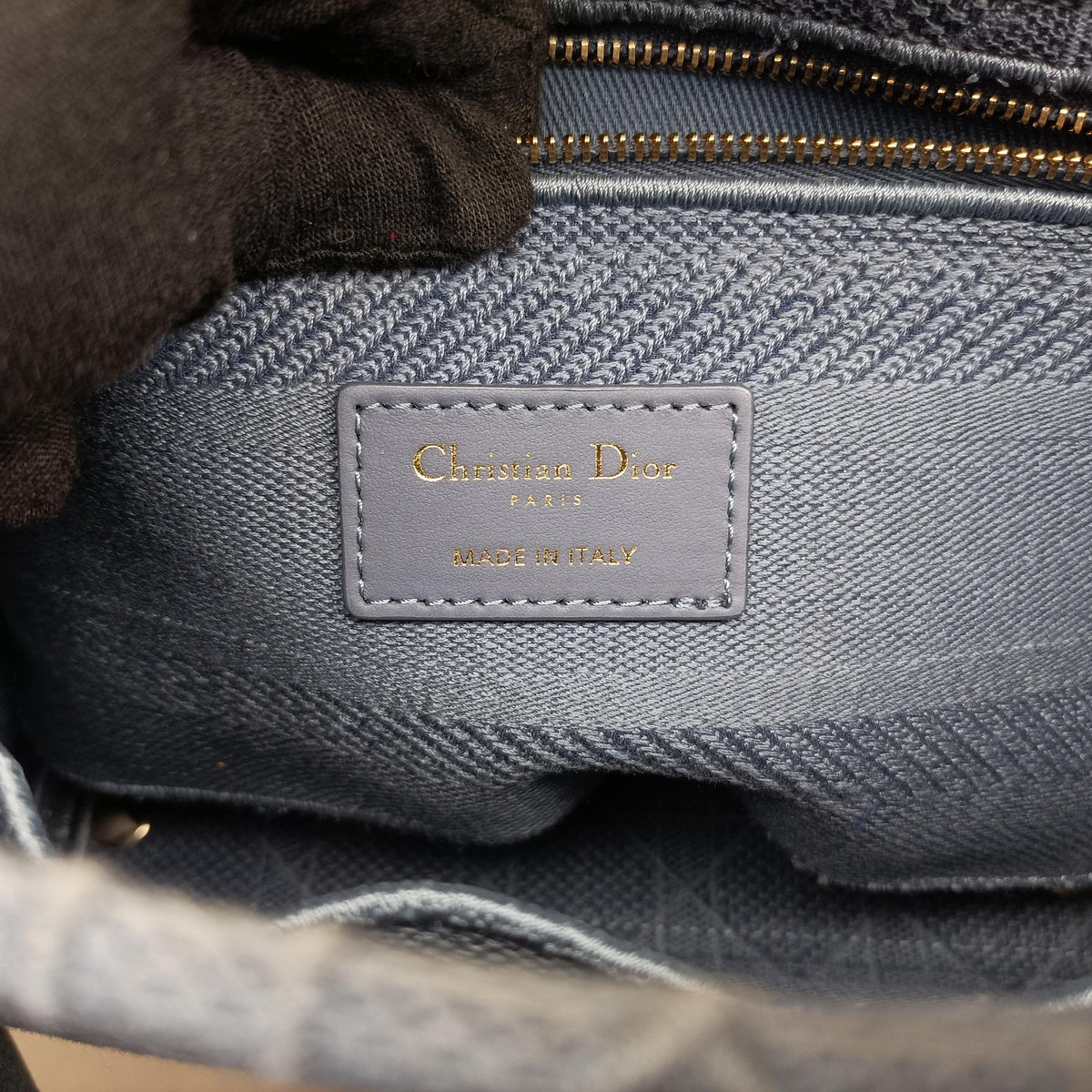 Secondhand Christian Dior Lady Dior D-lite Blue Jacquard  shoulderbag | stylenewstar