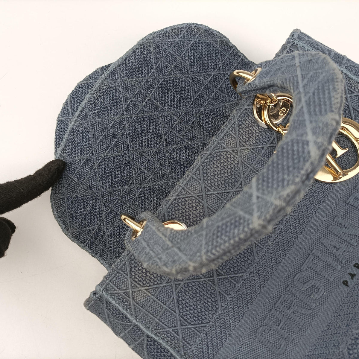 Secondhand Christian Dior Lady Dior D-lite Blue Jacquard  shoulderbag | stylenewstar