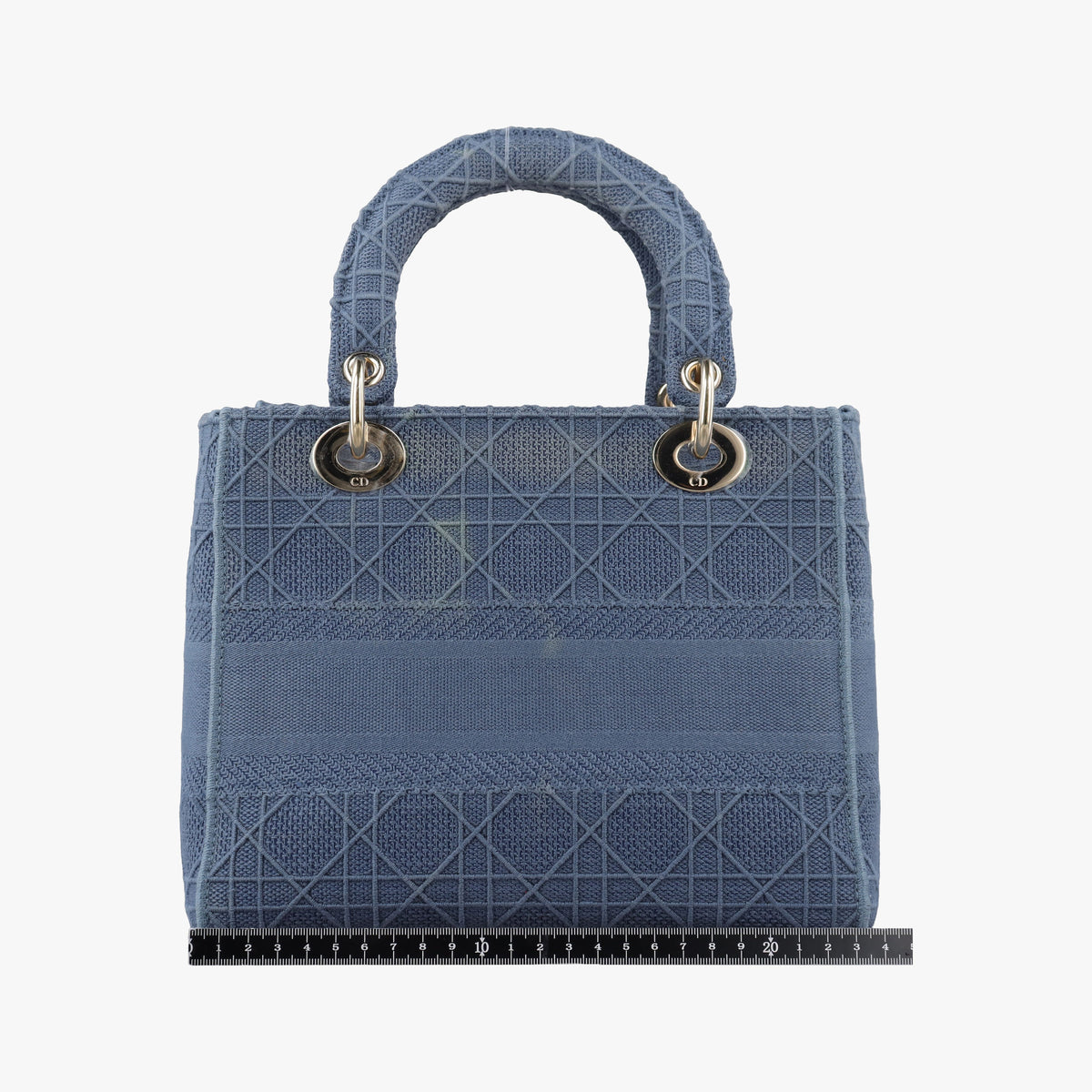 Secondhand Christian Dior Lady Dior D-lite Blue Jacquard  shoulderbag | stylenewstar
