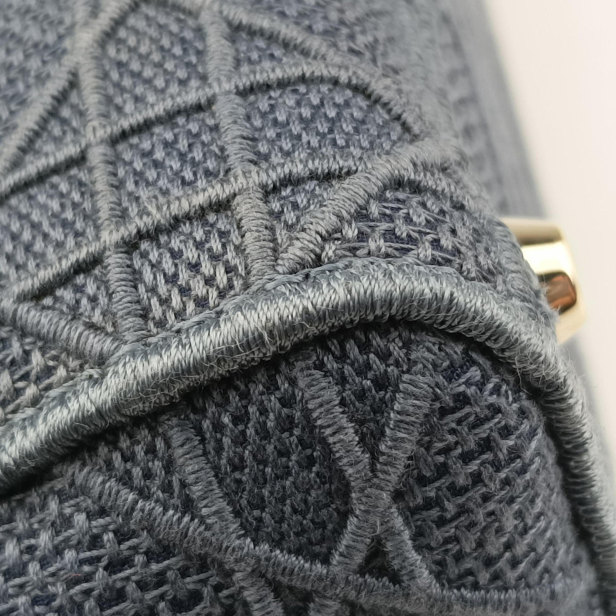 Secondhand Christian Dior Lady Dior D-lite Blue Jacquard  shoulderbag | stylenewstar