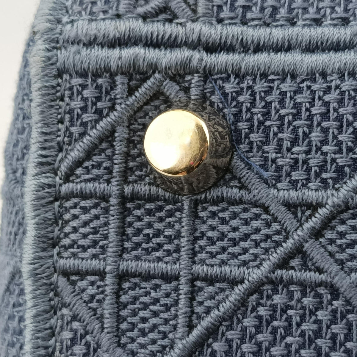 Secondhand Christian Dior Lady Dior D-lite Blue Jacquard  shoulderbag | stylenewstar