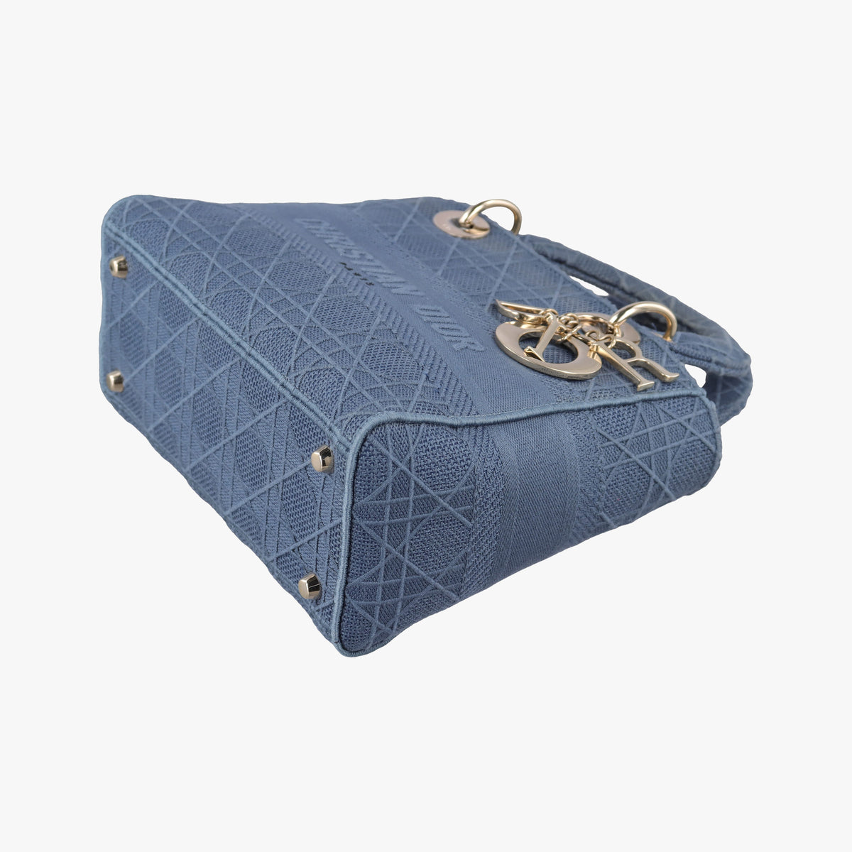 Secondhand Christian Dior Lady Dior D-lite Blue Jacquard  shoulderbag | stylenewstar