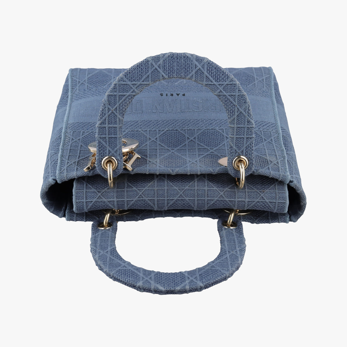 Secondhand Christian Dior Lady Dior D-lite Blue Jacquard  shoulderbag | stylenewstar