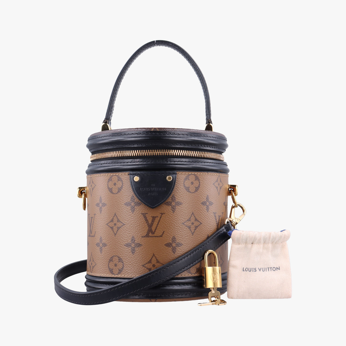 Secondhand Louis Vuitton Cannes Brown × Black Monogram Reverse Giant M43986 shoulderbag | stylenewstar