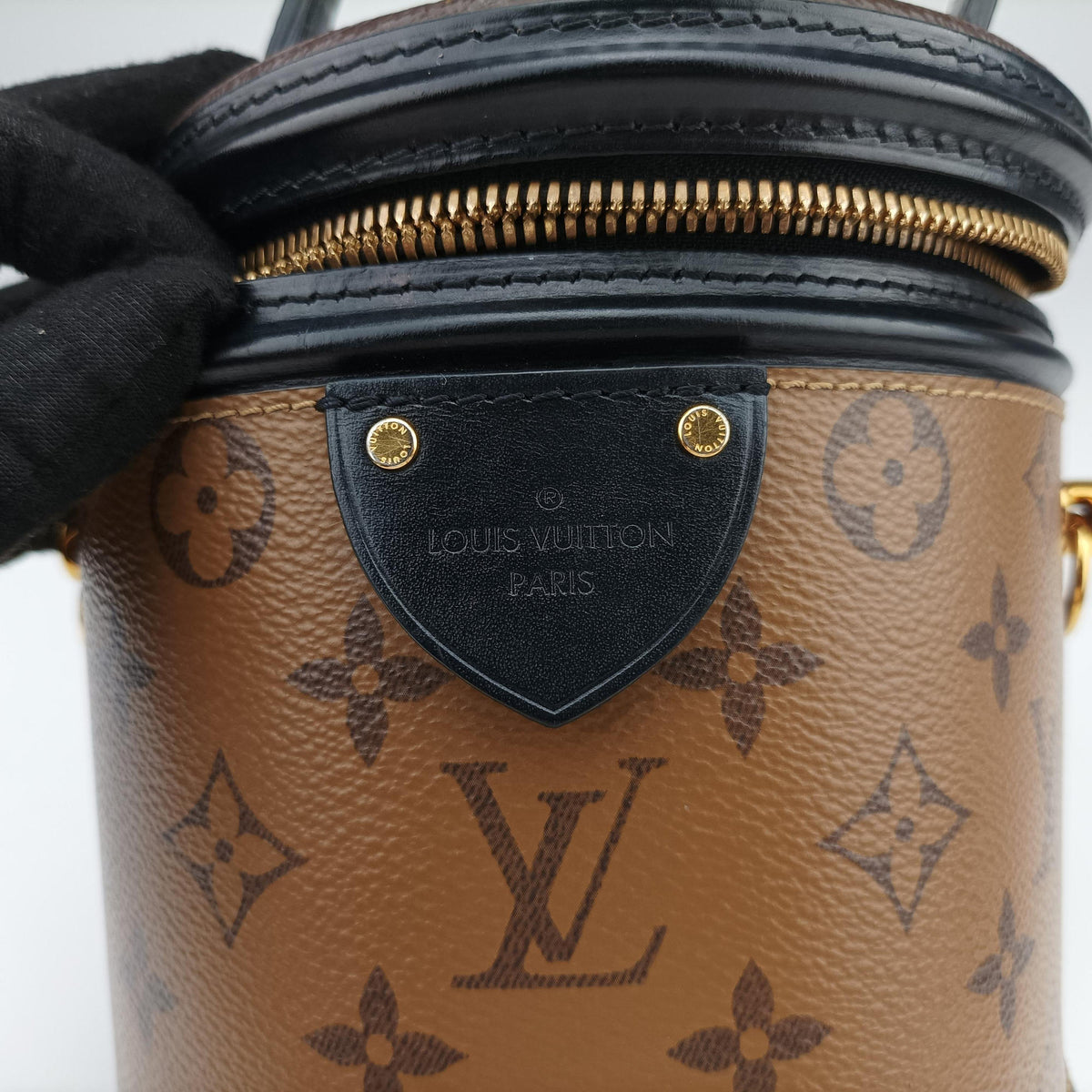 Secondhand Louis Vuitton Cannes Brown × Black Monogram Reverse Giant M43986 shoulderbag | stylenewstar