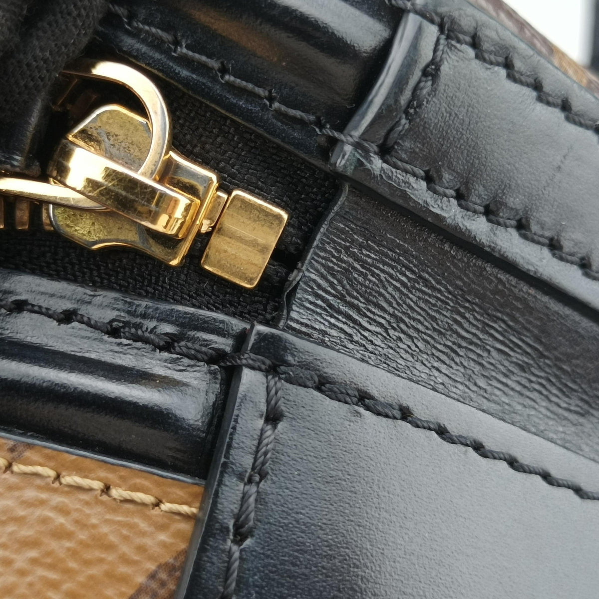 Secondhand Louis Vuitton Cannes Brown × Black Monogram Reverse Giant M43986 shoulderbag | stylenewstar