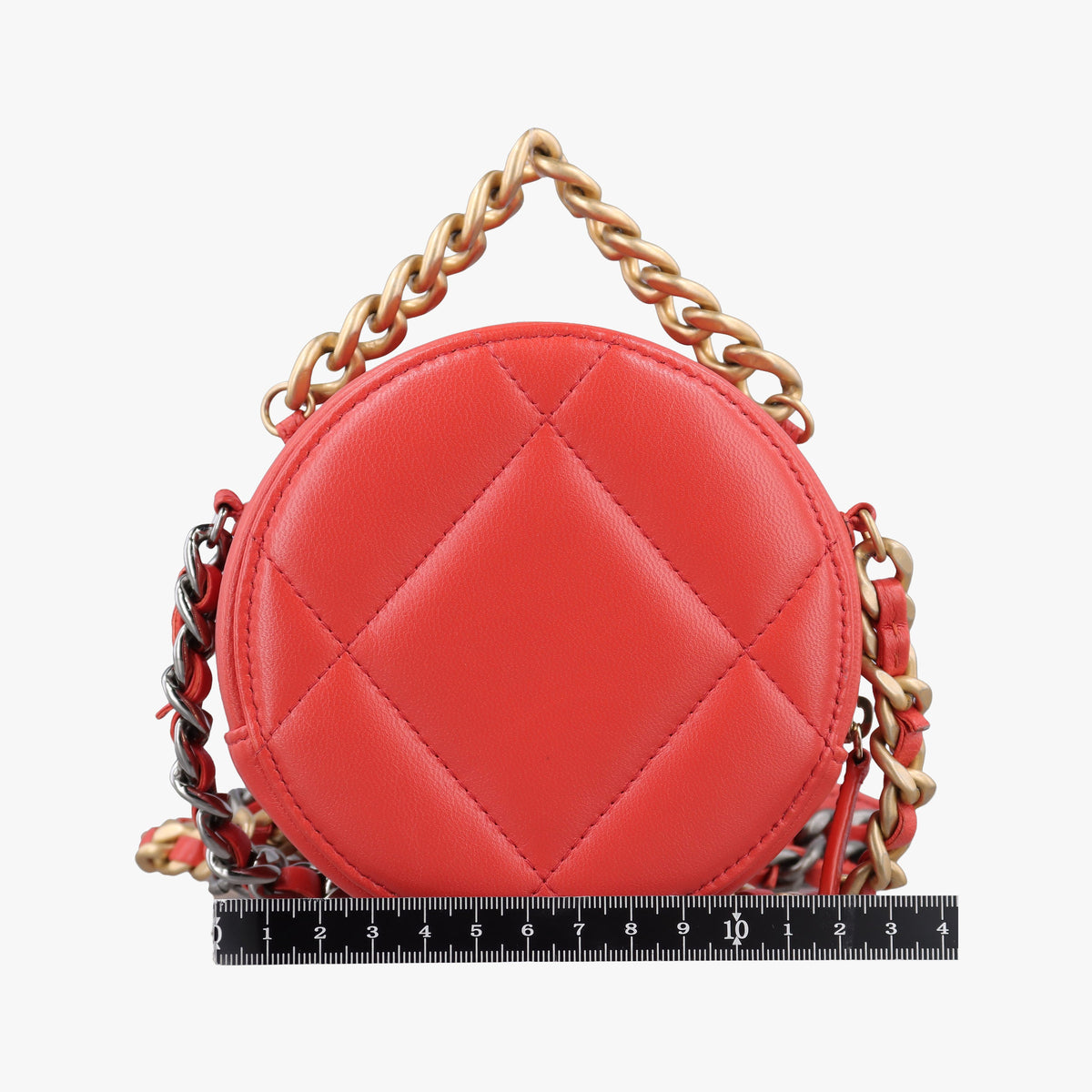 Pre-owned Chanel CHANEL 19 Round Red lambskin AP0945 shoulderbag | stylenewstar