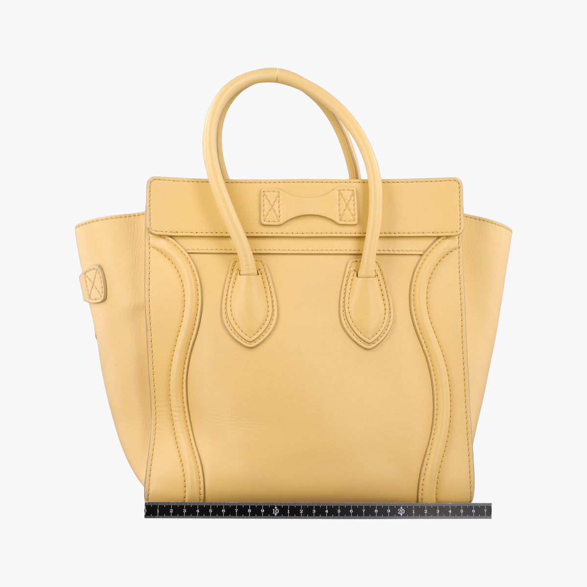 Pre-owned Celine Luggage Micro shopper Yellow Leather  handbag | stylenewstar