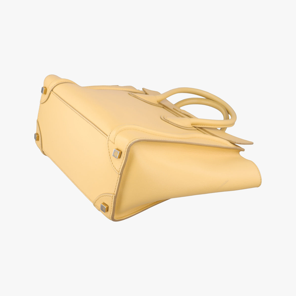 Pre-owned Celine Luggage Micro shopper Yellow Leather  handbag | stylenewstar