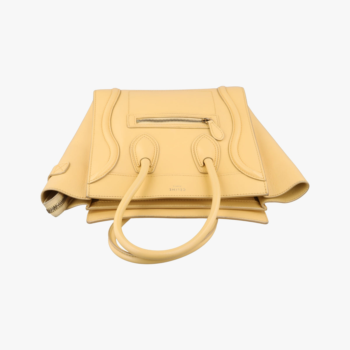 Pre-owned Celine Luggage Micro shopper Yellow Leather  handbag | stylenewstar