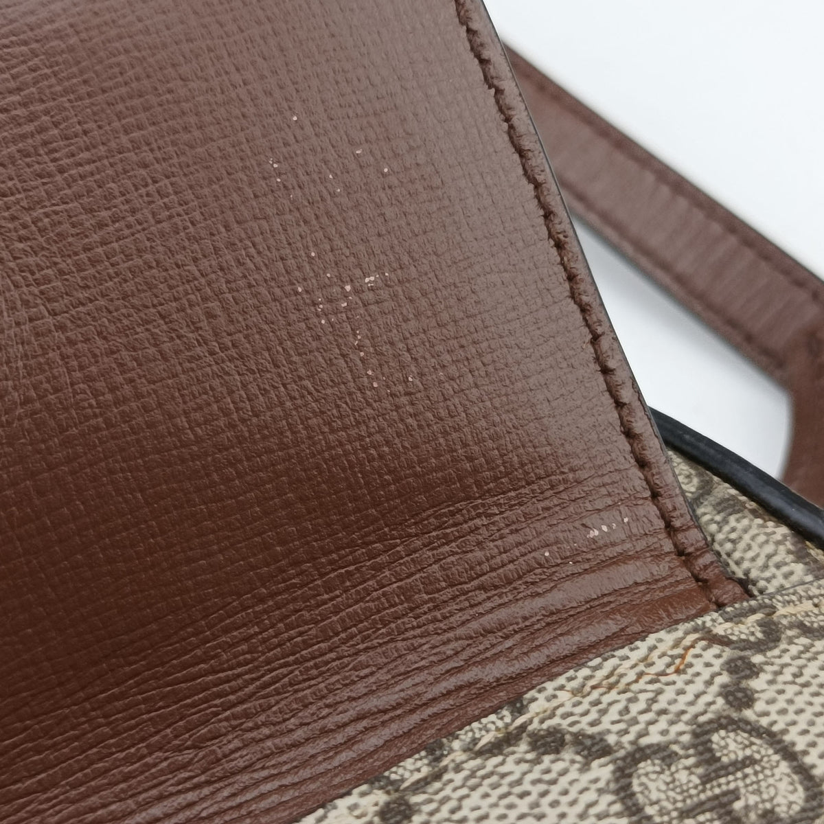 Pre-owned Gucci Horsebit 1955 beige×brown PVC coated canvas ×Leather 645454 shoulderbag | stylenewstar