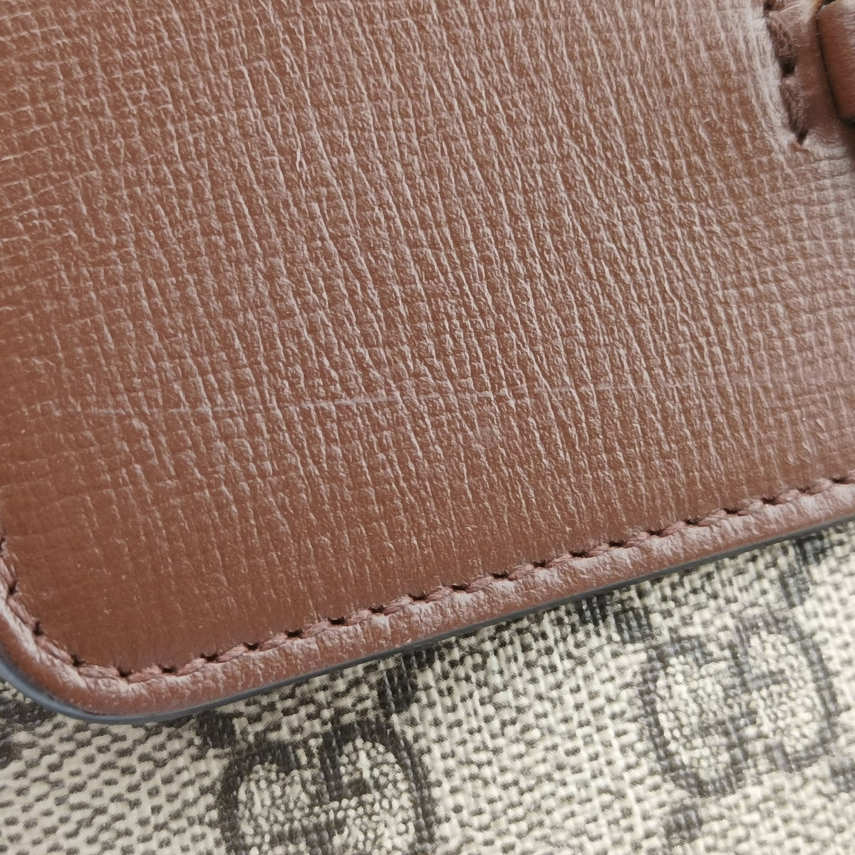 Pre-owned Gucci Horsebit 1955 beige×brown PVC coated canvas ×Leather 645454 shoulderbag | stylenewstar