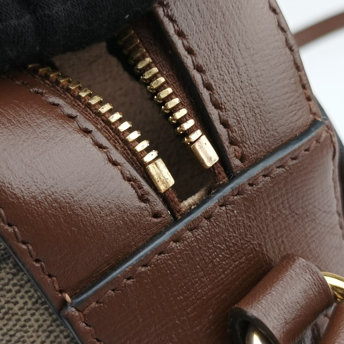 Pre-owned Gucci Horsebit 1955 beige×brown PVC coated canvas ×Leather 645454 shoulderbag | stylenewstar