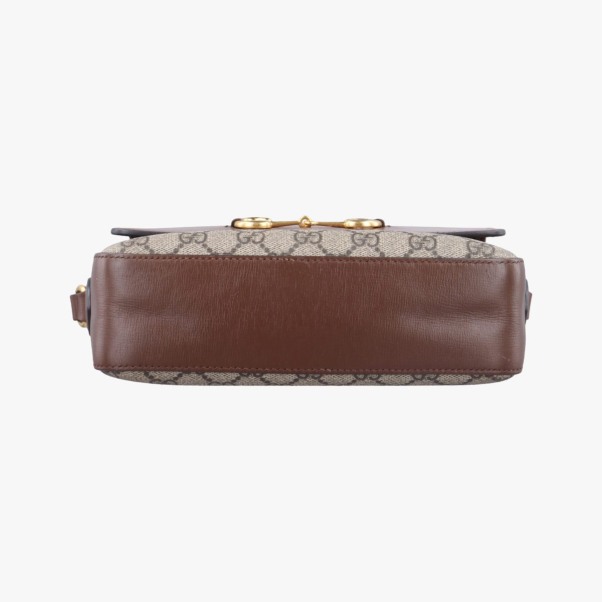 Pre-owned Gucci Horsebit 1955 beige×brown PVC coated canvas ×Leather 645454 shoulderbag | stylenewstar